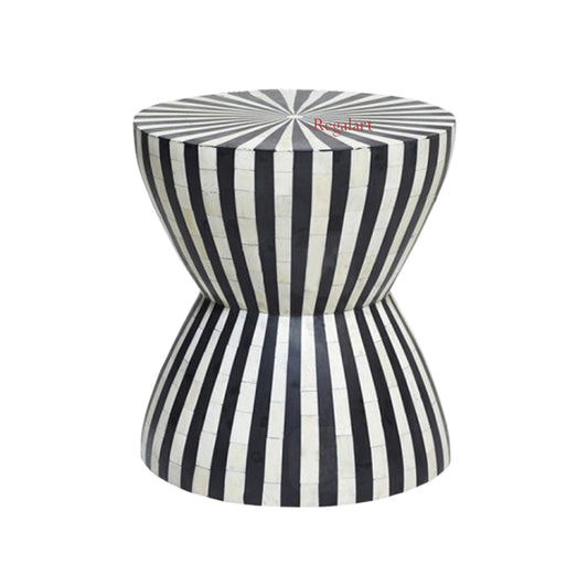 Handmade Bone Inlay Stool Nightstand Corner Table End Stool Vintage Home Decor Gift