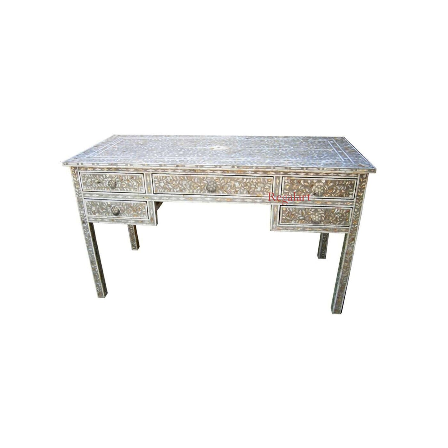 Mother of pearl Work desk Laptop Table Study Table Handmade Floral Pattern Bedroom Drawer Table