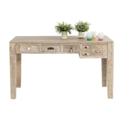 Wooden Carvin Bench Handmade Unique Pattern Home Decor