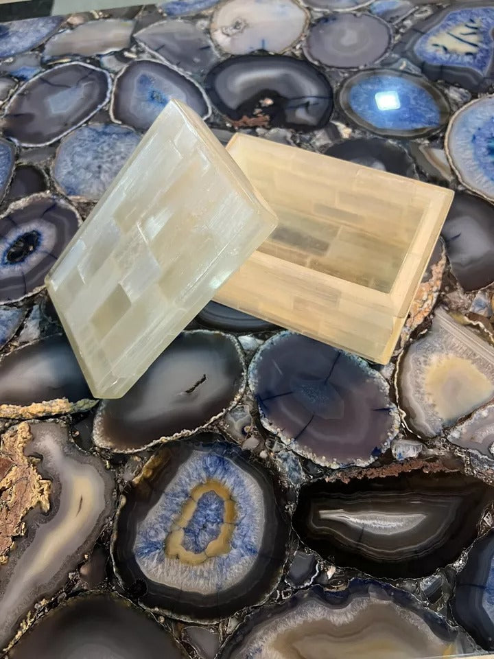 Selenite Jewelry Box | Luxury Gemstone Storage Decor