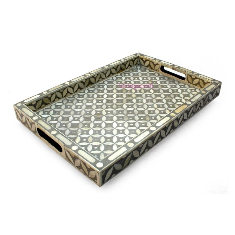 Kitchen Serving Tray Eye design Bone inlay Decorative Tray