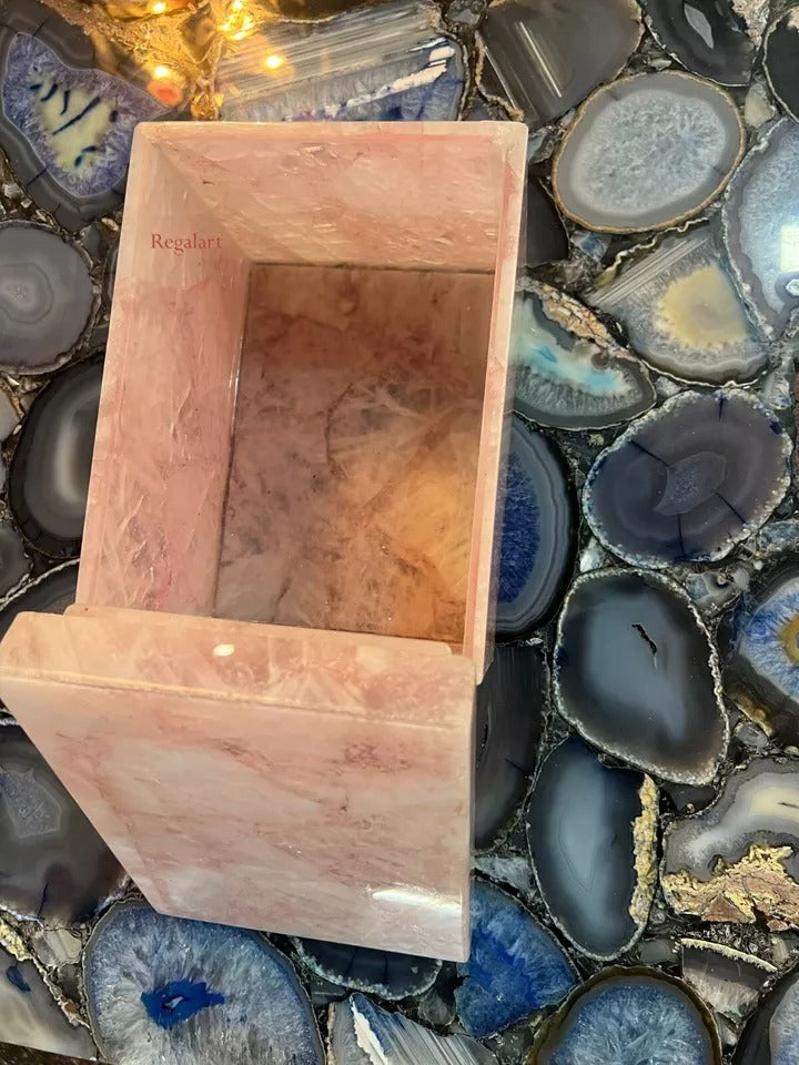 Storage Box, Jewellery Box Rose Quartz Gemstone Home Décor