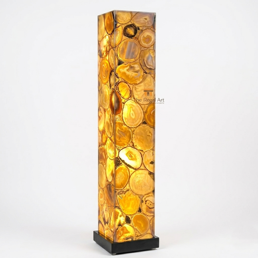 Handmade Agate Floor Lamp | Gemstone Luxury Home Decor
