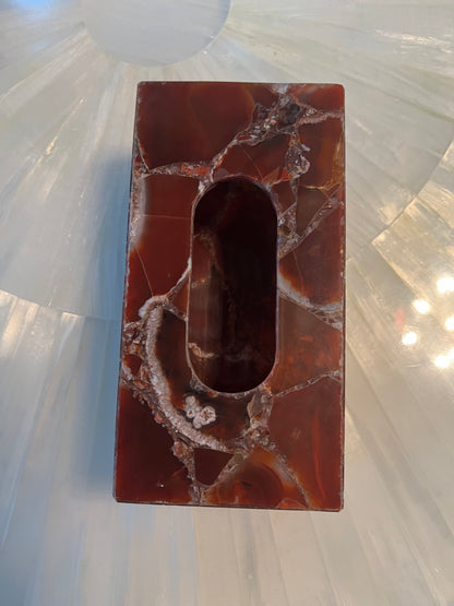 Tissue Box, Napkin Holder, Tissue Holder –Handmade Red Onyx Stone Napkin Paper