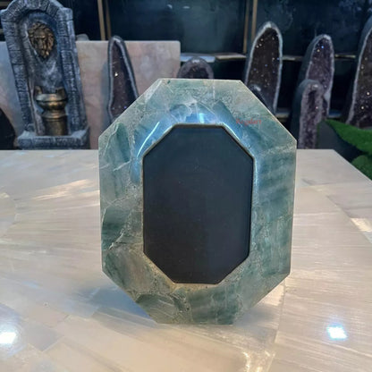 Green Aventurine Photo Frame, Octagonal Frame Gemstone Home Decor Gifts