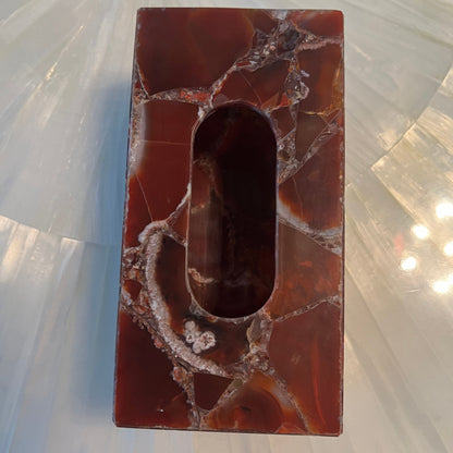 Tissue Box, Napkin Holder, Tissue Holder –Handmade Red Onyx Stone Napkin Paper