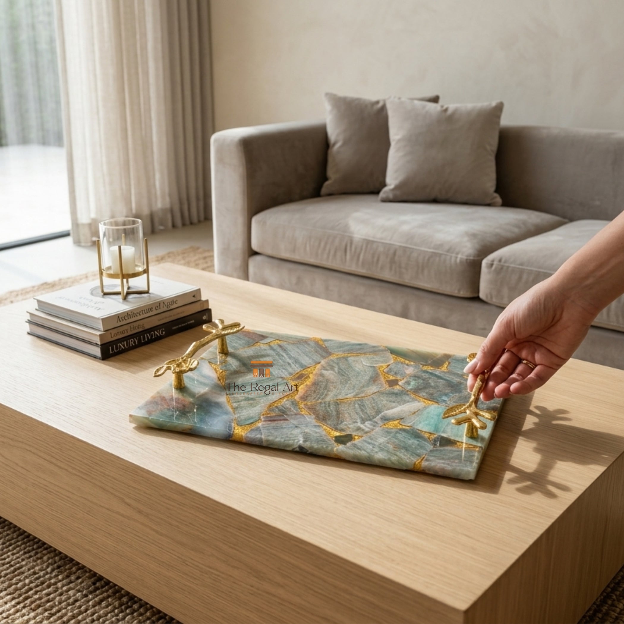 Agate Serving Tray | Kitchen Table Decor Housewarming