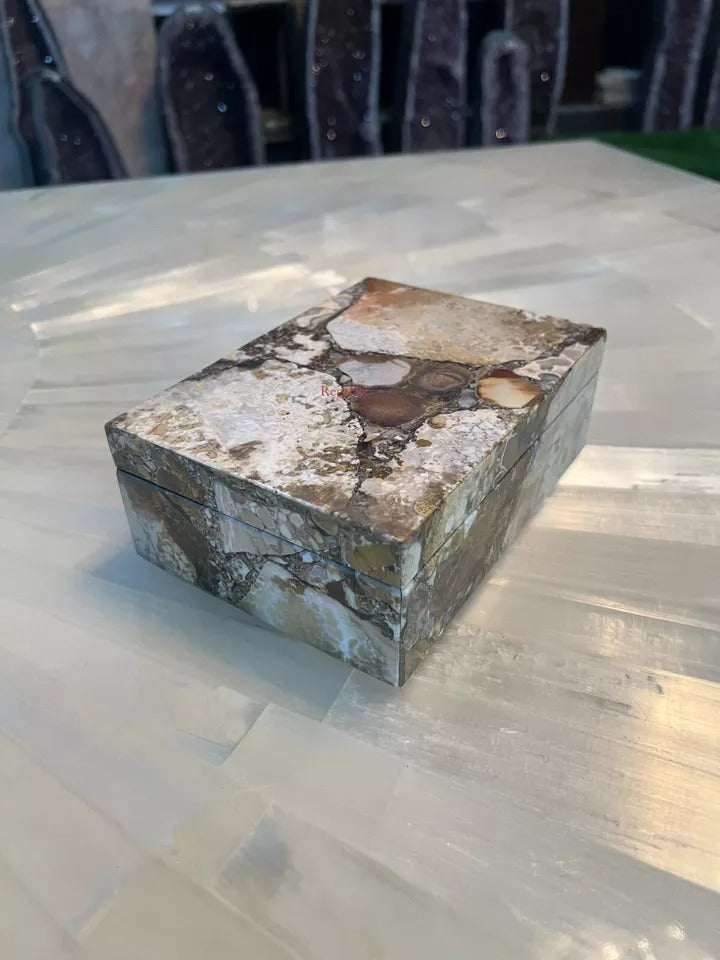 Agate Stone Storage Box | Handmade Luxury Decor Art