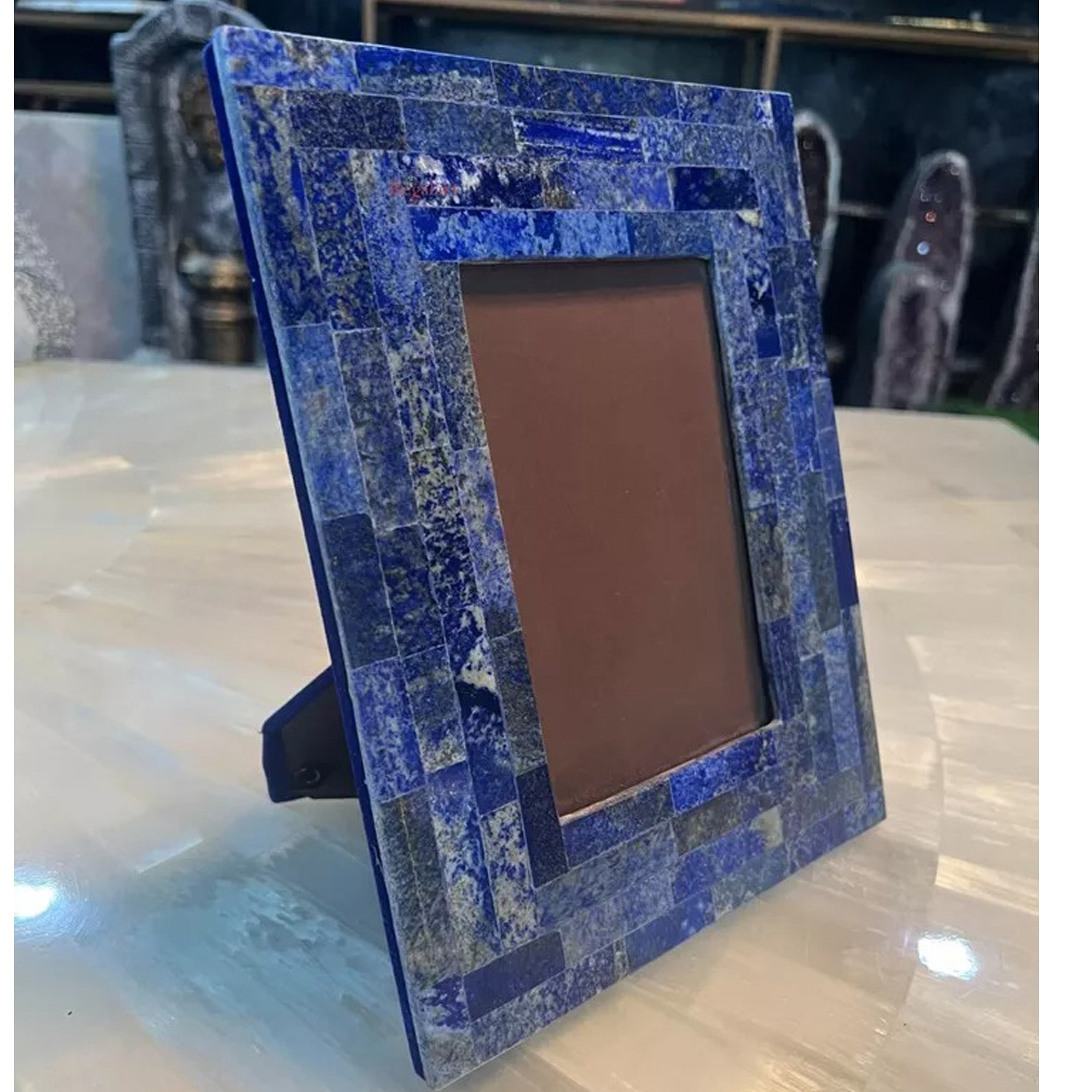 Handmade Lapis Lazuli Frame | Elegant Desk Decor Art