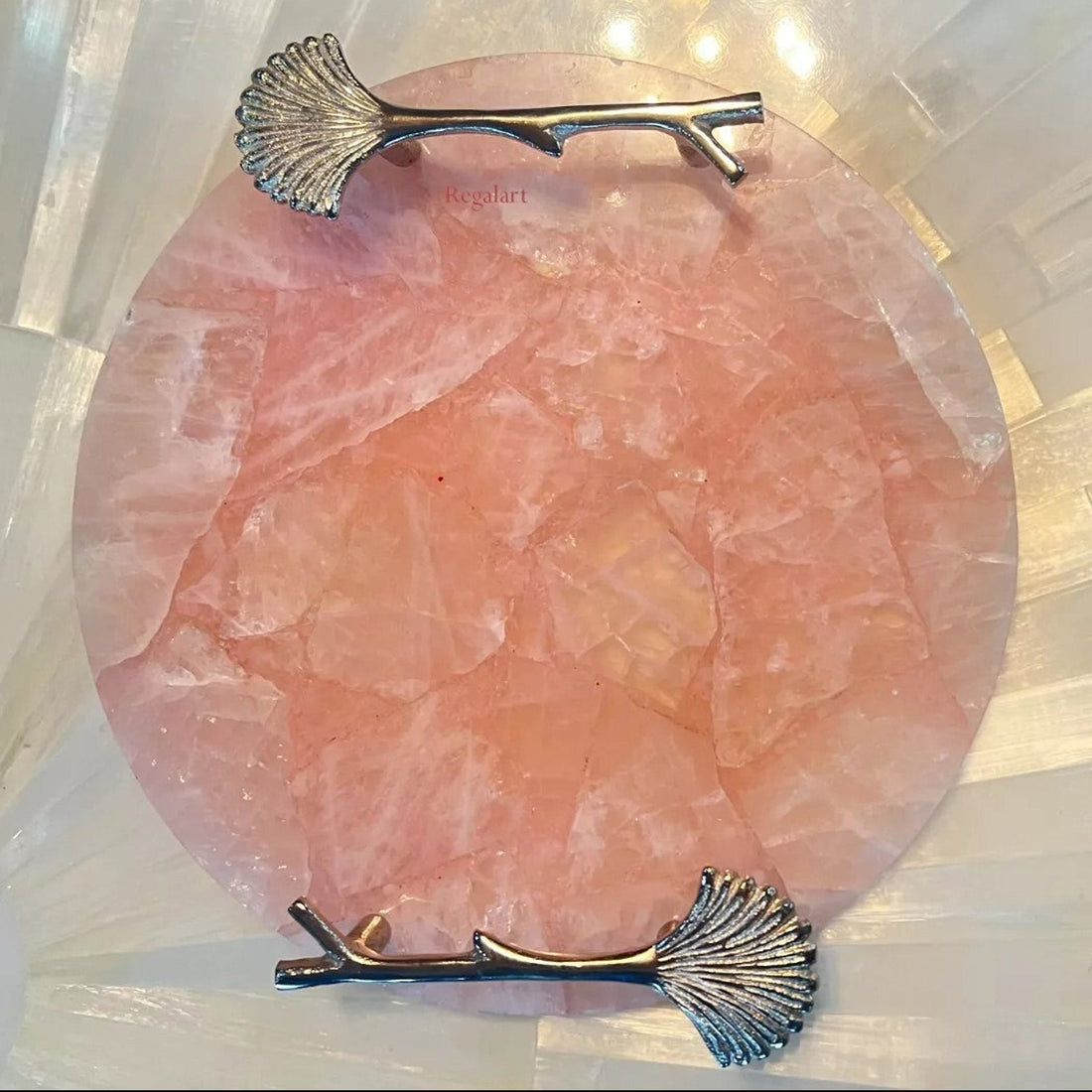 Rose Quartz Serving Tray | Luxury Tray Home Decor Gift