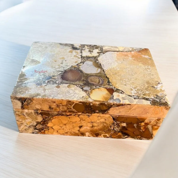 Agate Stone Storage Box | Handmade Luxury Decor Art