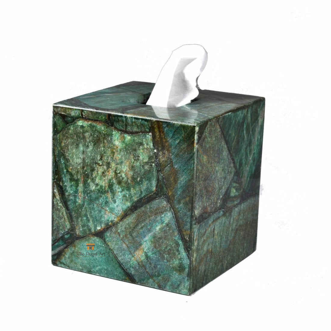 Green Aventurine Tissue Box | Handmade Luxury Decor