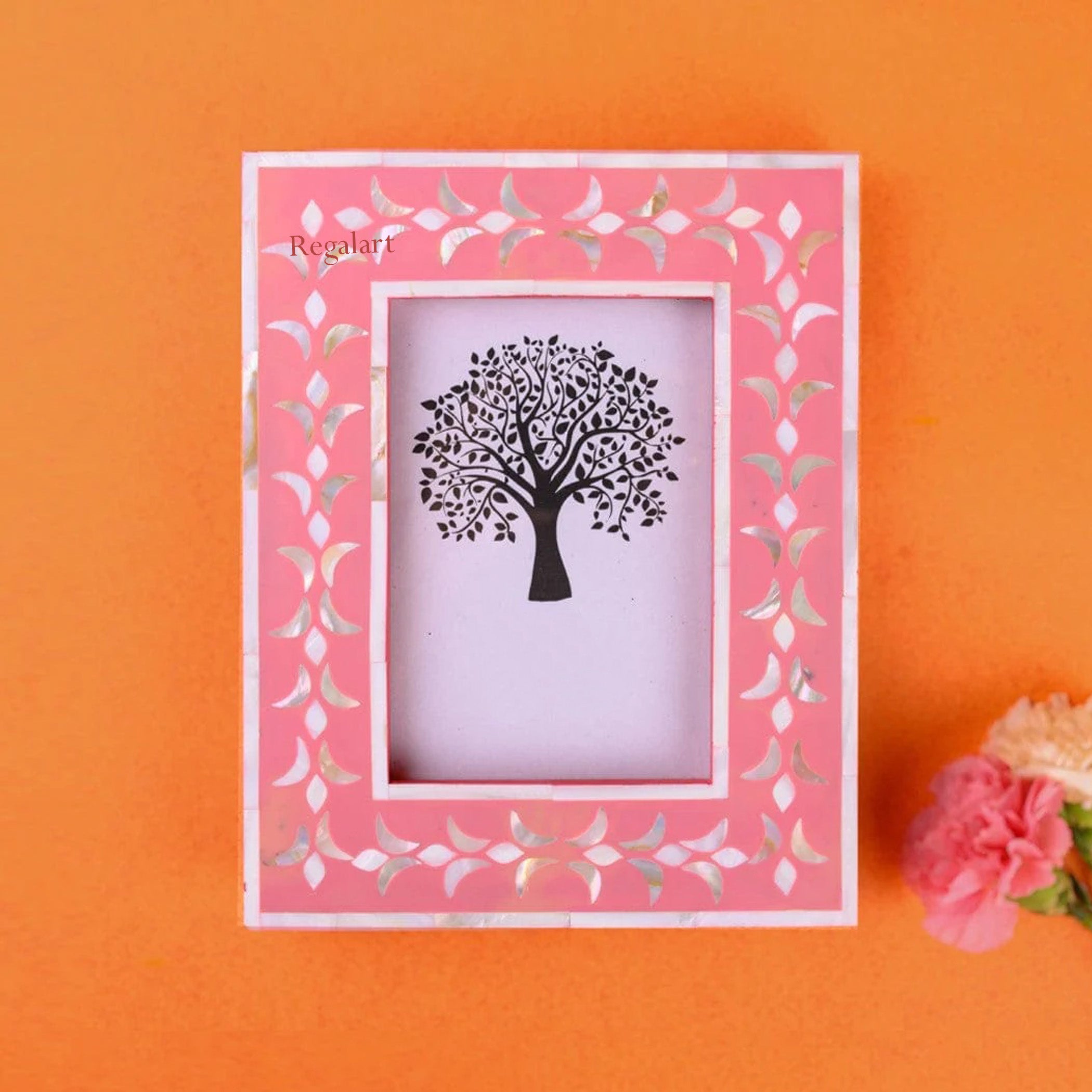Mother Of Pearl Picture Frame Handmade Unique Pattern Wall Decor Photo Frame
