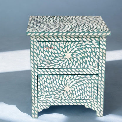 Bone Inlay Drawer Bedside Table Nightstand Side Table Bedroom Home Decor