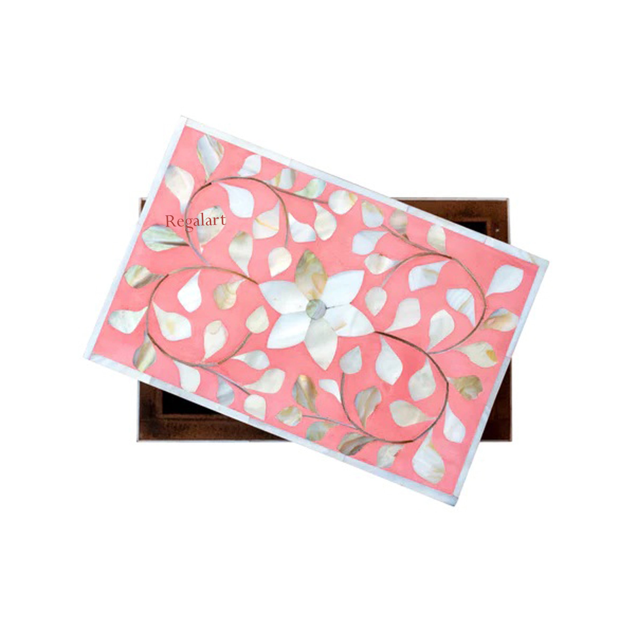 Mother of pearl Inlay Jewelry Box With a Floral Design Storage Handmade For Home Decor Gift Box