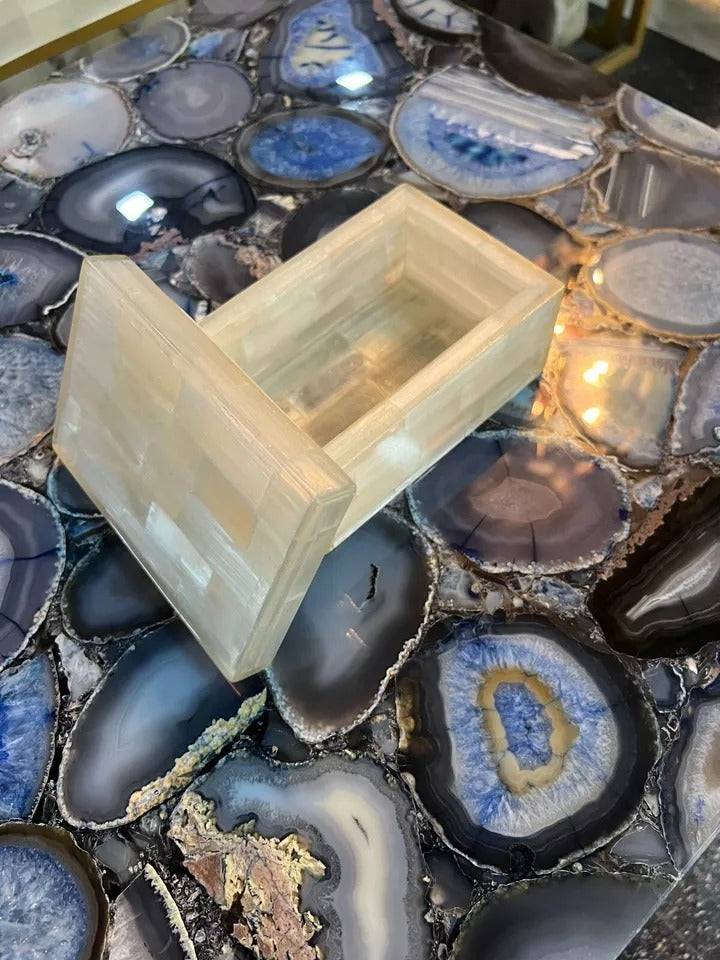 Selenite Jewelry Box | Luxury Gemstone Storage Decor