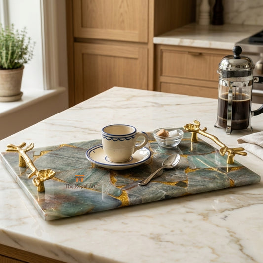 Agate Serving Tray, Kitchen Tray, Table Decor Serve Ware Housewarming