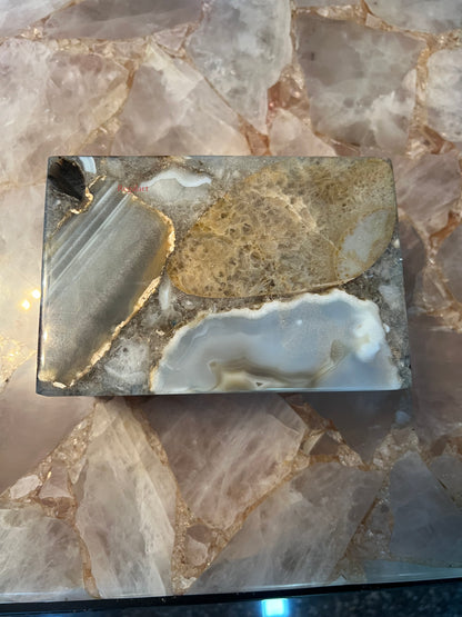 Jewellery Box, Storage Box, Mix Agate Stone Home Decorative