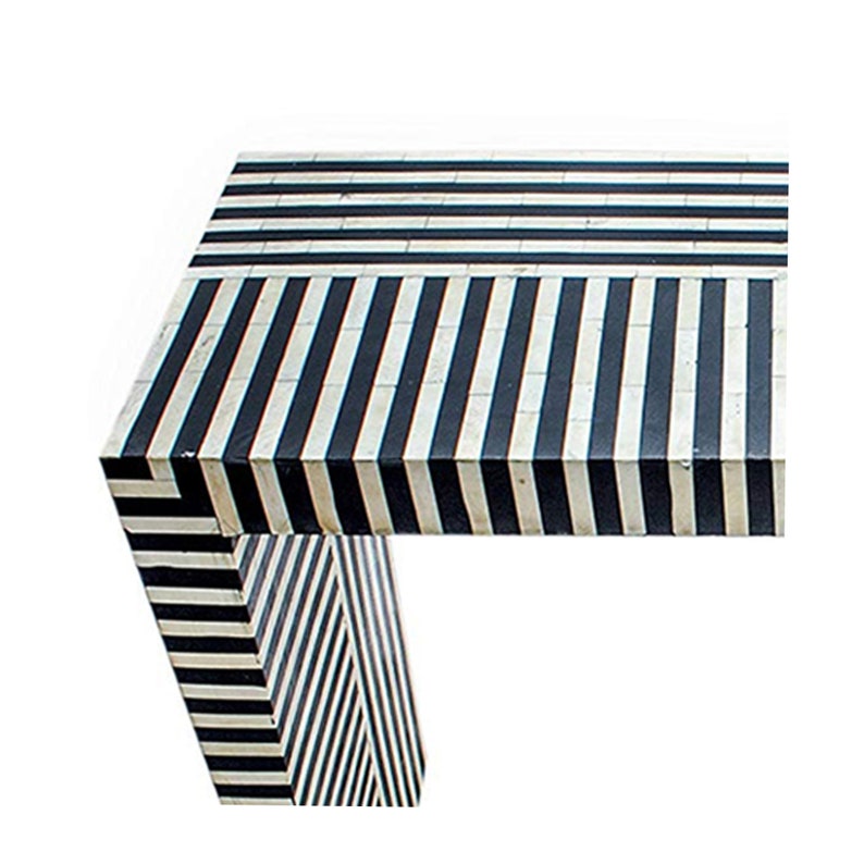 Bone Inlay Wooden Modern Waterfall/Stripped / Pattern Console Table Furniture. Bone Hall Table, Living Room, Bone Inlay Furniture