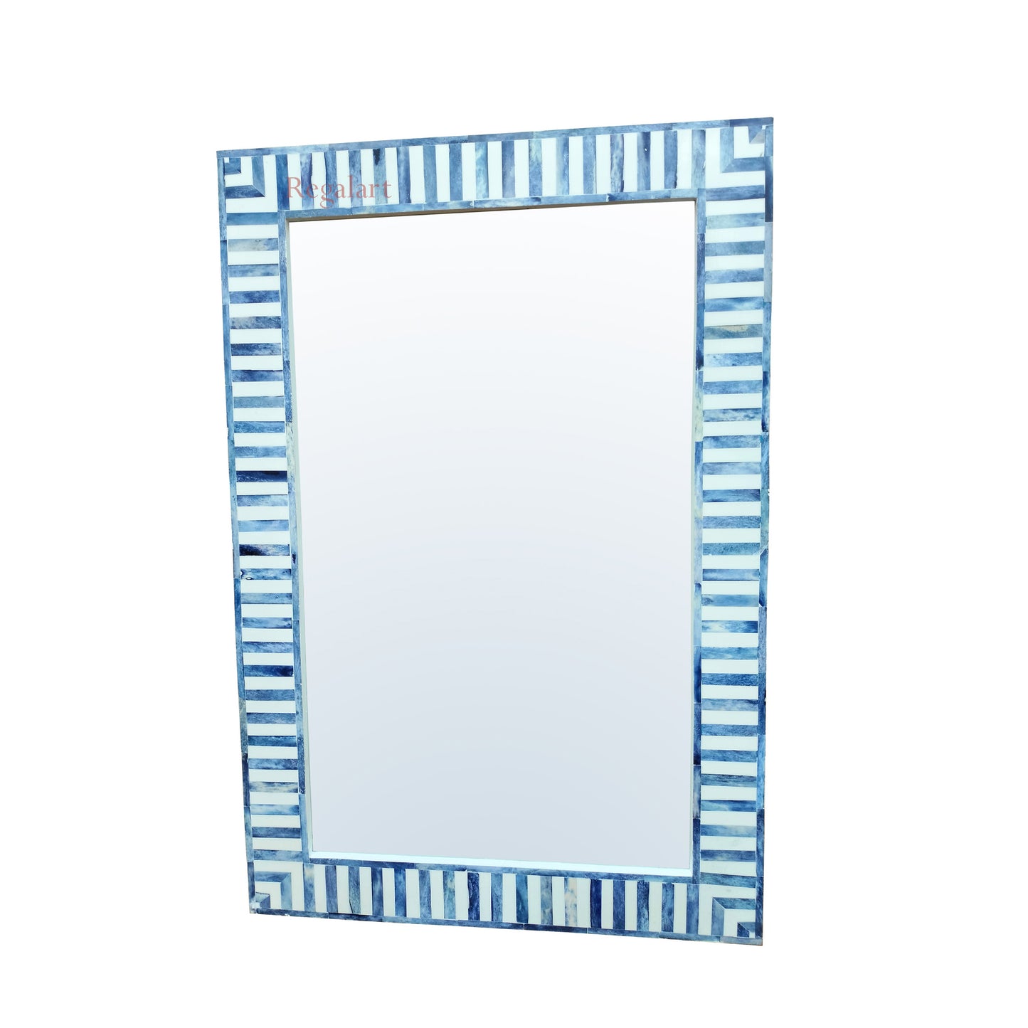 Blue Bone Inlay Unique Pattern Mirror Frame Home Decor Handcrafted Wall Decor