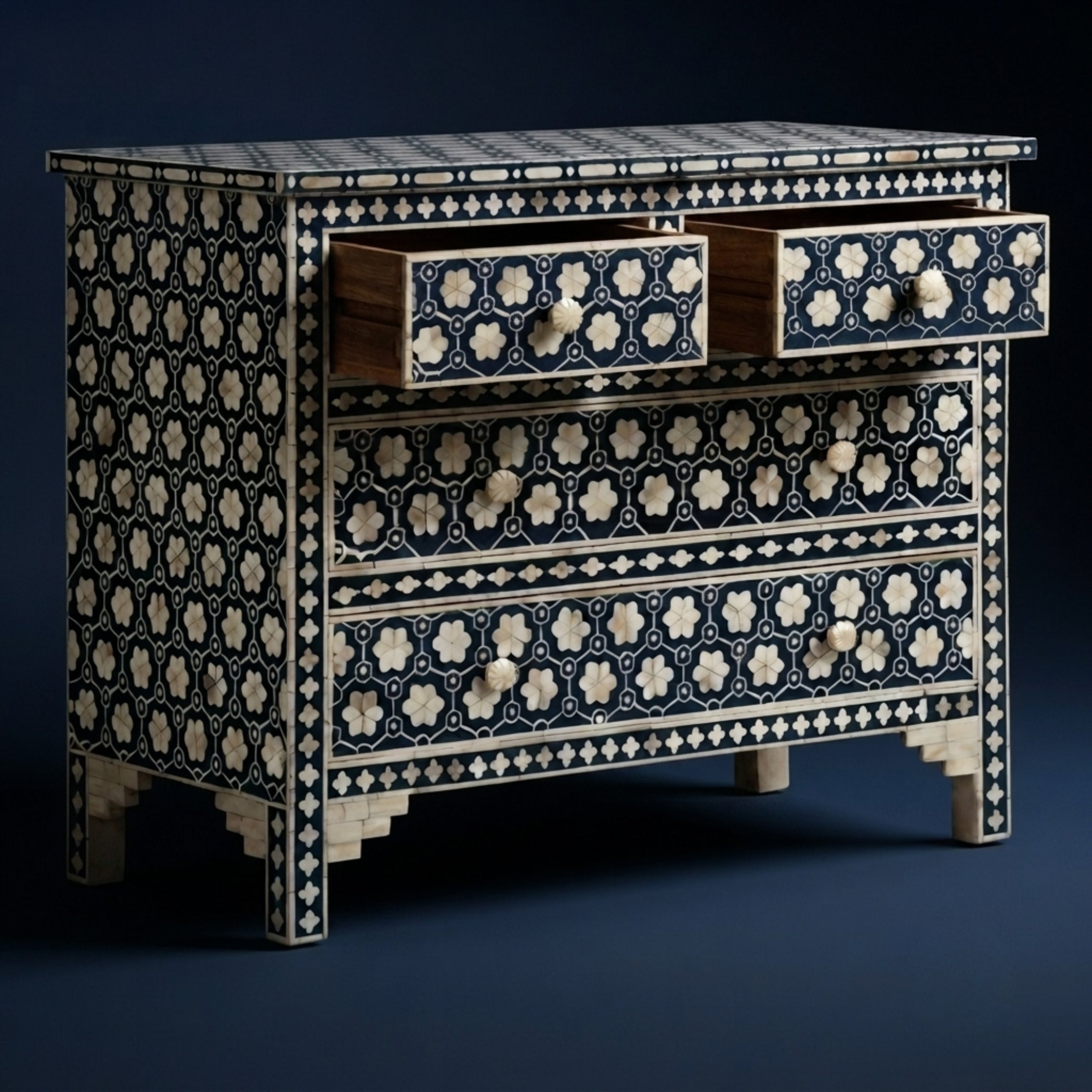Bone Inlay Chest of Drawers 