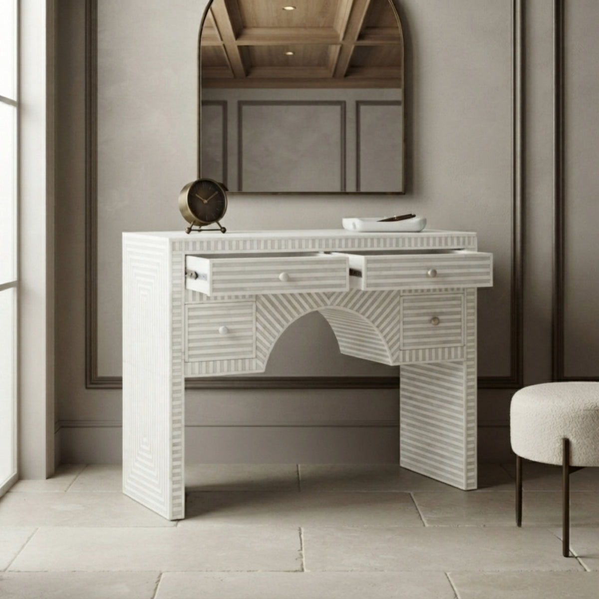 Bone Inlay Console Table