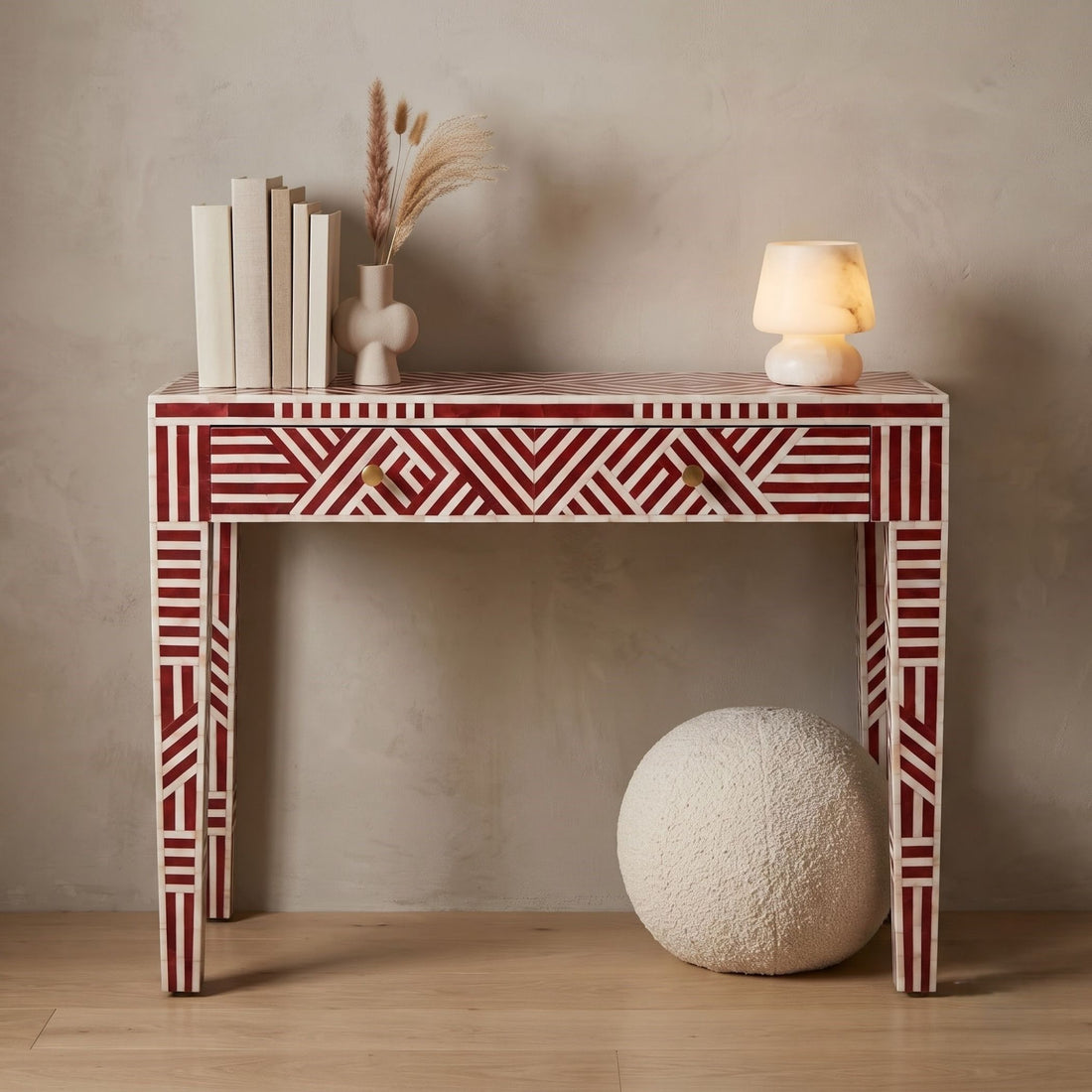 Bone Inlay Console Table 