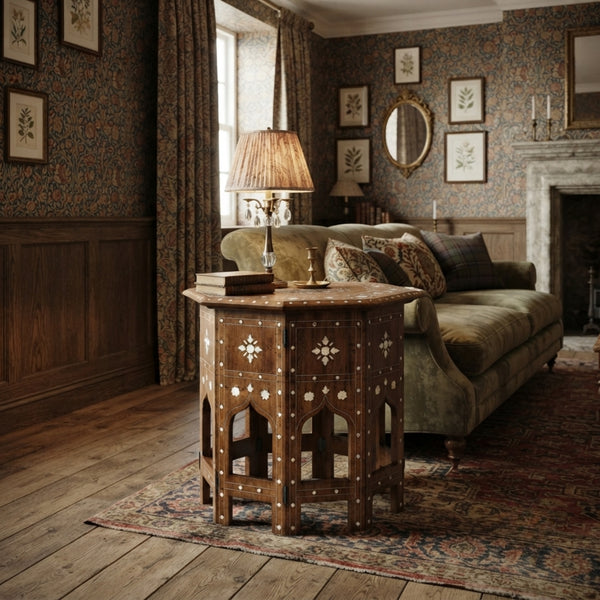 Bone Inlay Side Table | Luxury Decor