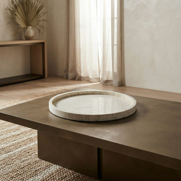 Ivory Halo Bone Inlay Tray | The Regal Art