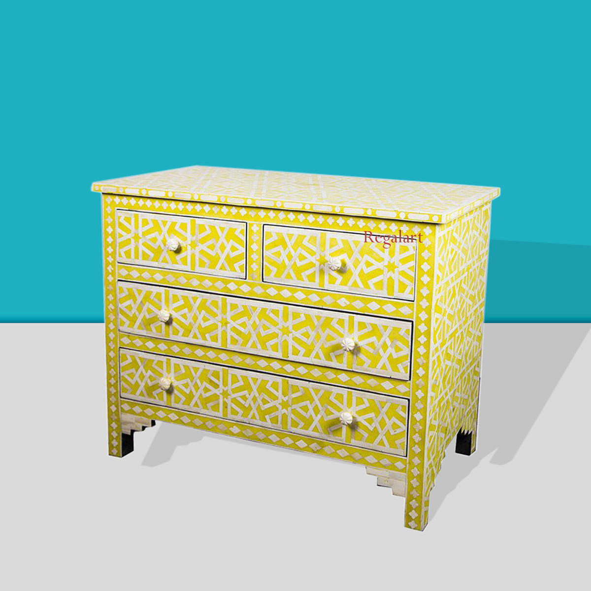 Bone inlay Optical Design Nine Drawer Dresser, Bone inlay 4 drawer chest , Bone Inlay Sideboard,Bone Inlay Chest of Drawer, Bone Furniture