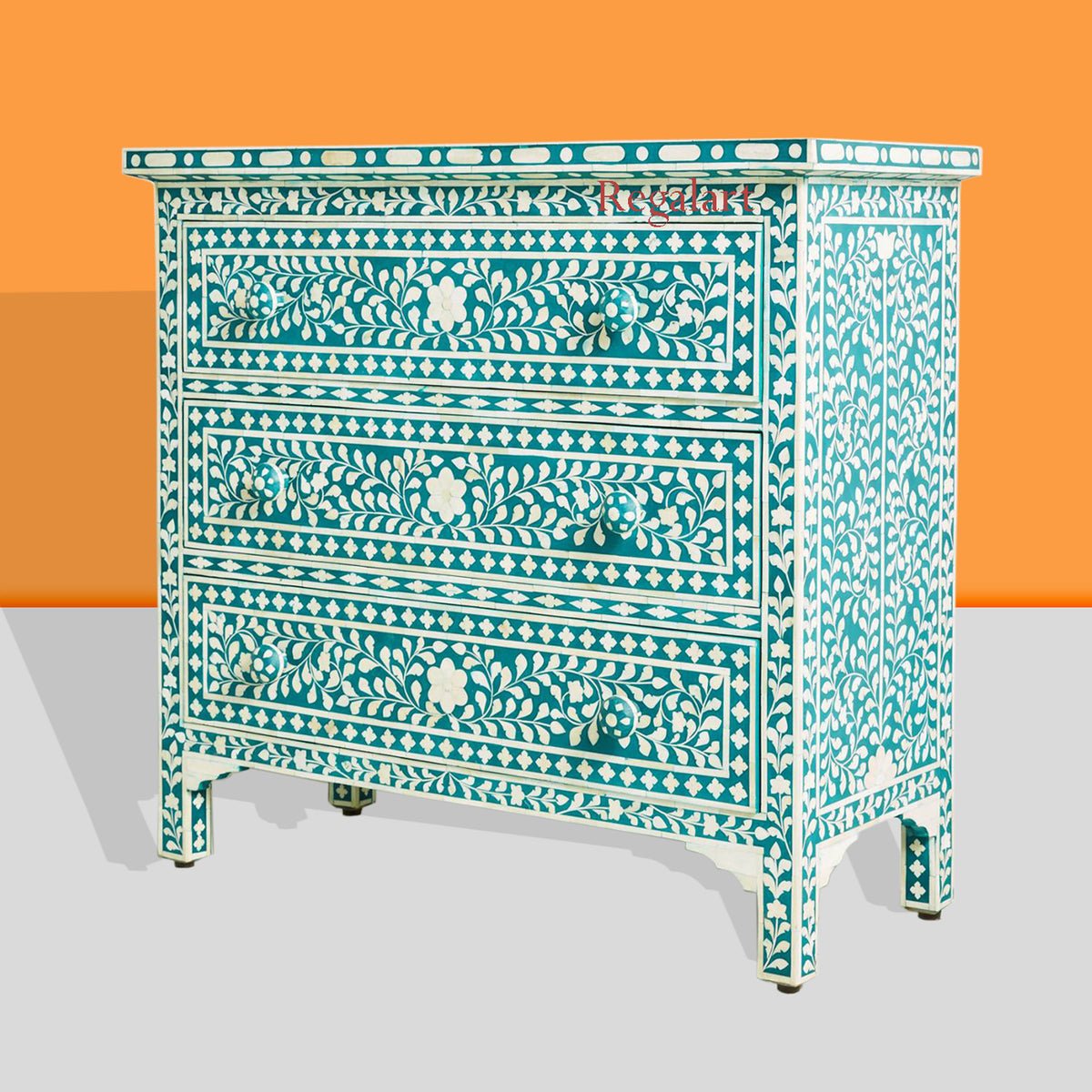 Bone Inlay Floral Design Drawers ,Bone inlay Drawer Dresser, Chest of Drawers , Bone inlay furniture , Bone inlay cabinet