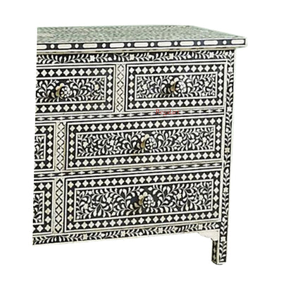 Chest of Drawers Handmade Bone Inlay Floral Art Home Decor Furniture