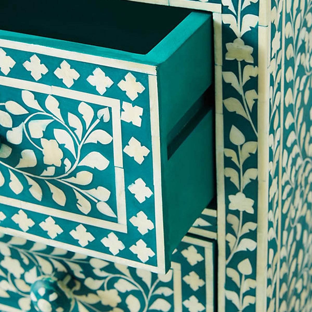 Bone Inlay Floral Design Drawers ,Bone inlay Drawer Dresser, Chest of Drawers , Bone inlay furniture , Bone inlay cabinet