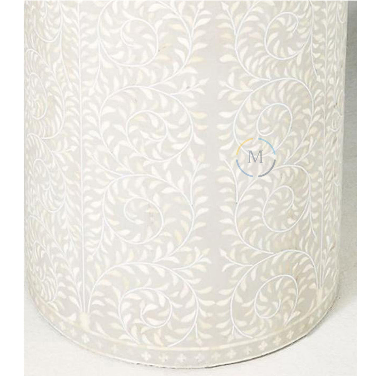 Bone Inlay End Table Side Table Floral Art Decorative Vintage Style Home Decor