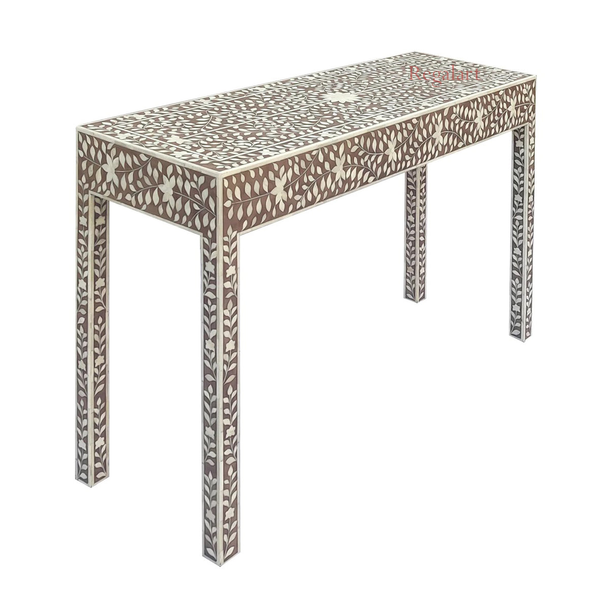 Bone Inlay Console Table Furniture. Bone Hall Table, Living Room Table Floral Design Console Table