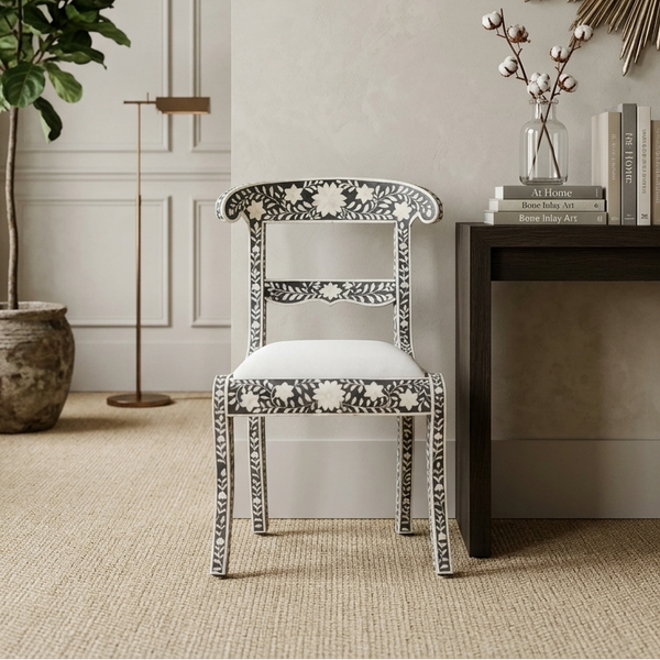 Handmade Bone Inlay Chair | Luxury Furniture Decor