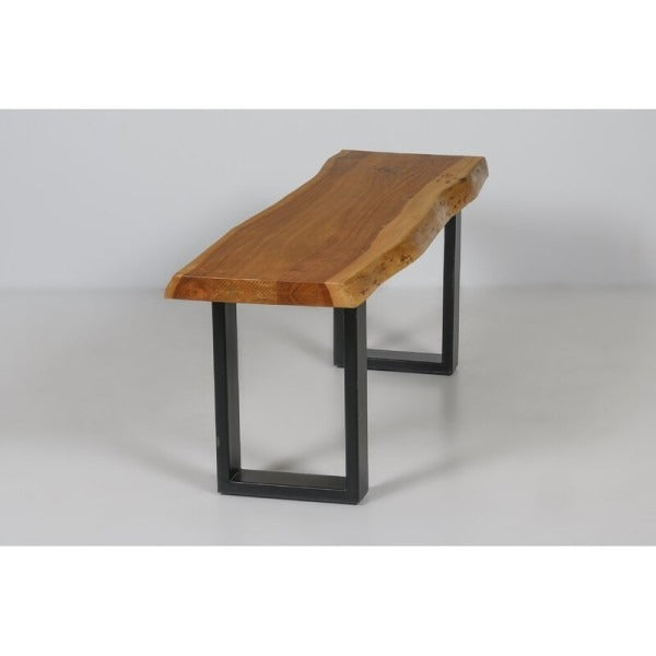 Handmade rustic solid wooden benches for dining furniture.