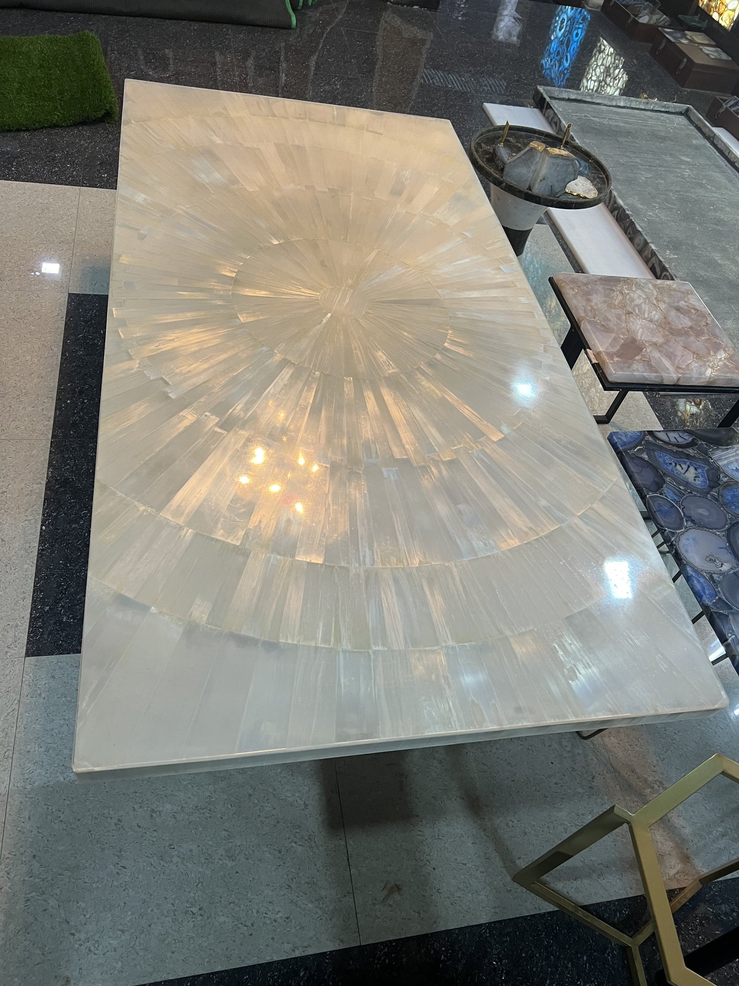 Selenite Dining Table Top, Selenite Table Top, Coffee Table Top, Home Decor