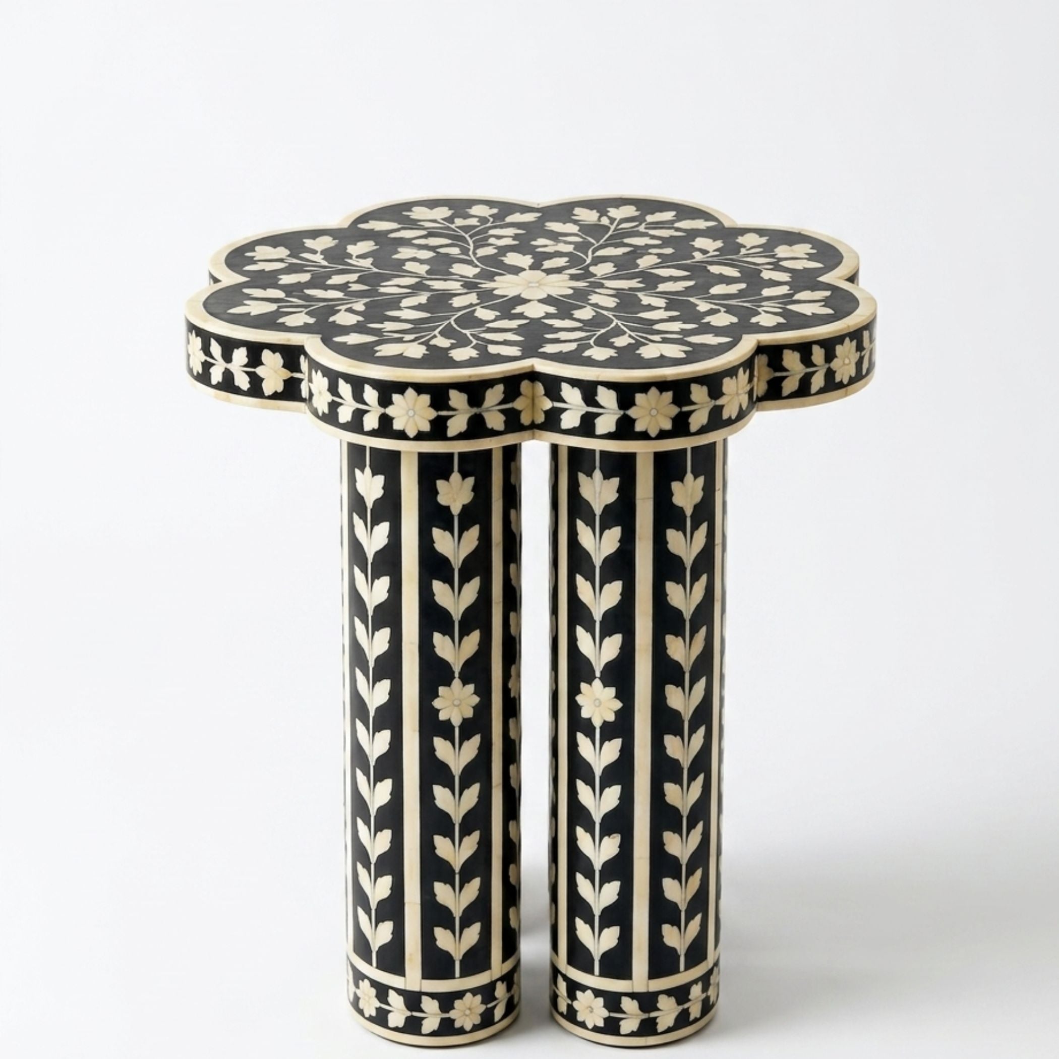 Handmade Bone Inlay SideTable | Luxury Home Decor