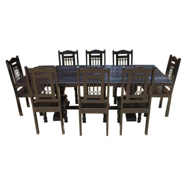 Rustic Furniture Solid Wood Dining Table And Chairs Set.