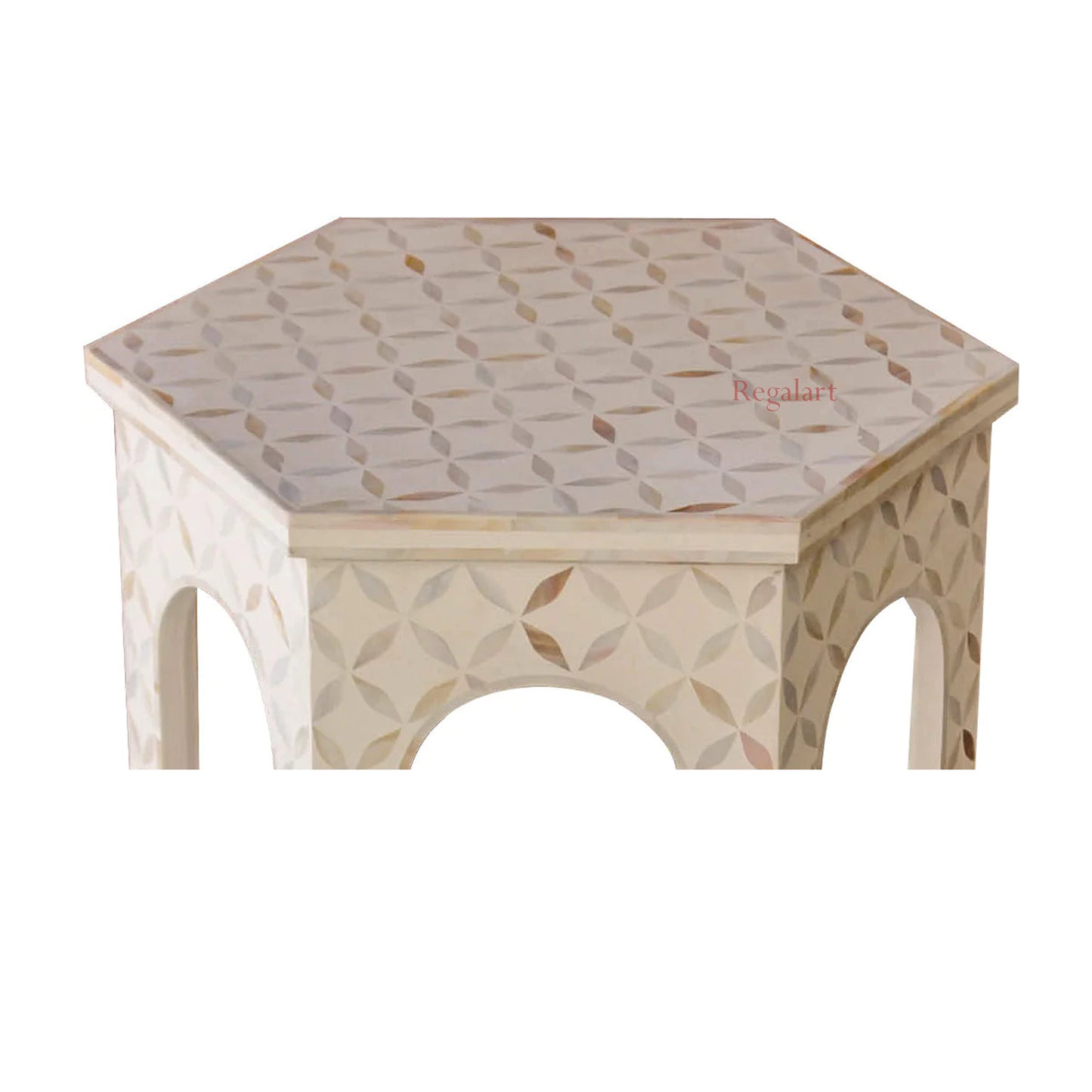 Mother of pearl Unique Pettan Round End Table Decorative Design Side Table Stool