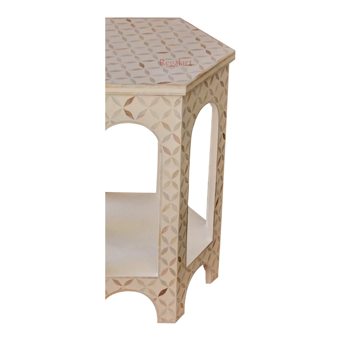 Mother of pearl Unique Pettan Round End Table Decorative Design Side Table Stool