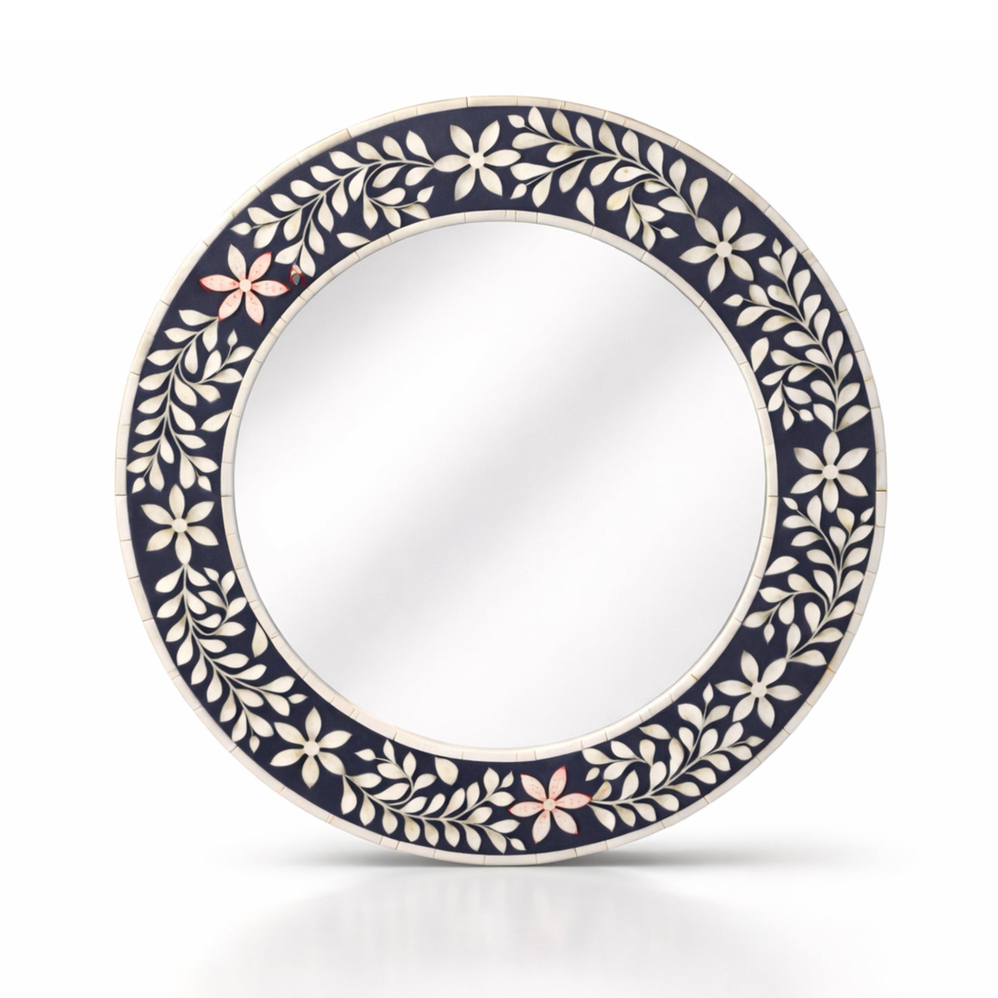 Handmade Bone Inlay Mirror, Wooden Modern Pattern, Mirror Frame for Wall Decor | Bone Inlay Furniture