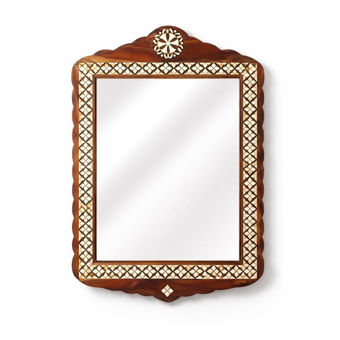 Modern Bone Inlay Mirror Frame – Unique Wall Decor Accent