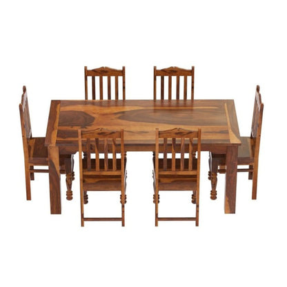 Rustic Furniture Solid Wood Handmade Dining Table And Chairs Set. For Home Decor