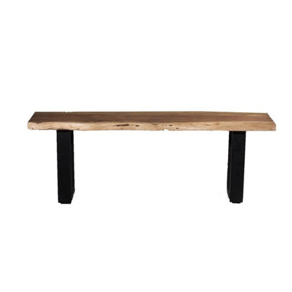 Handmade rustic solid wooden benches for dining furniture.