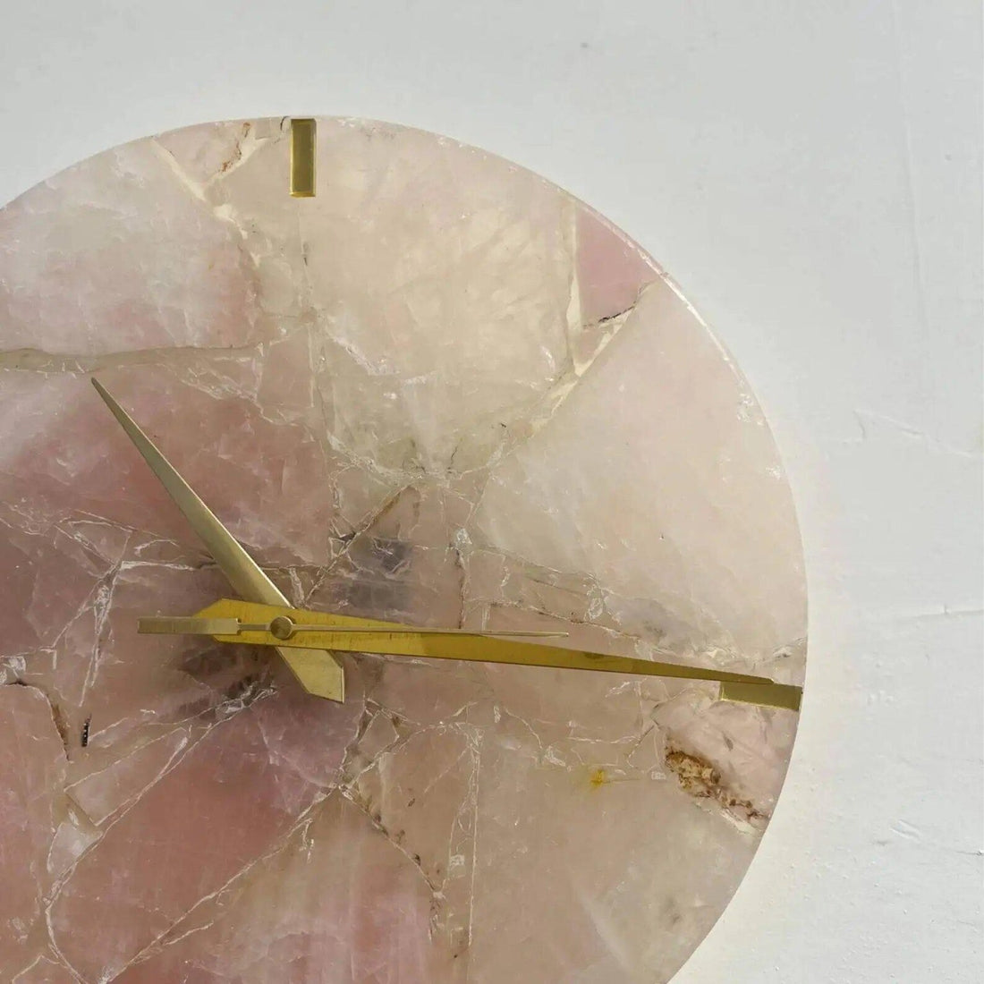 Rose Quartz Wall Clock | Handmade Luxury Home Decor Art