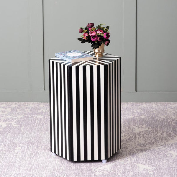Handmade Bone Inlay Side Table | End Table Luxury Home Decor