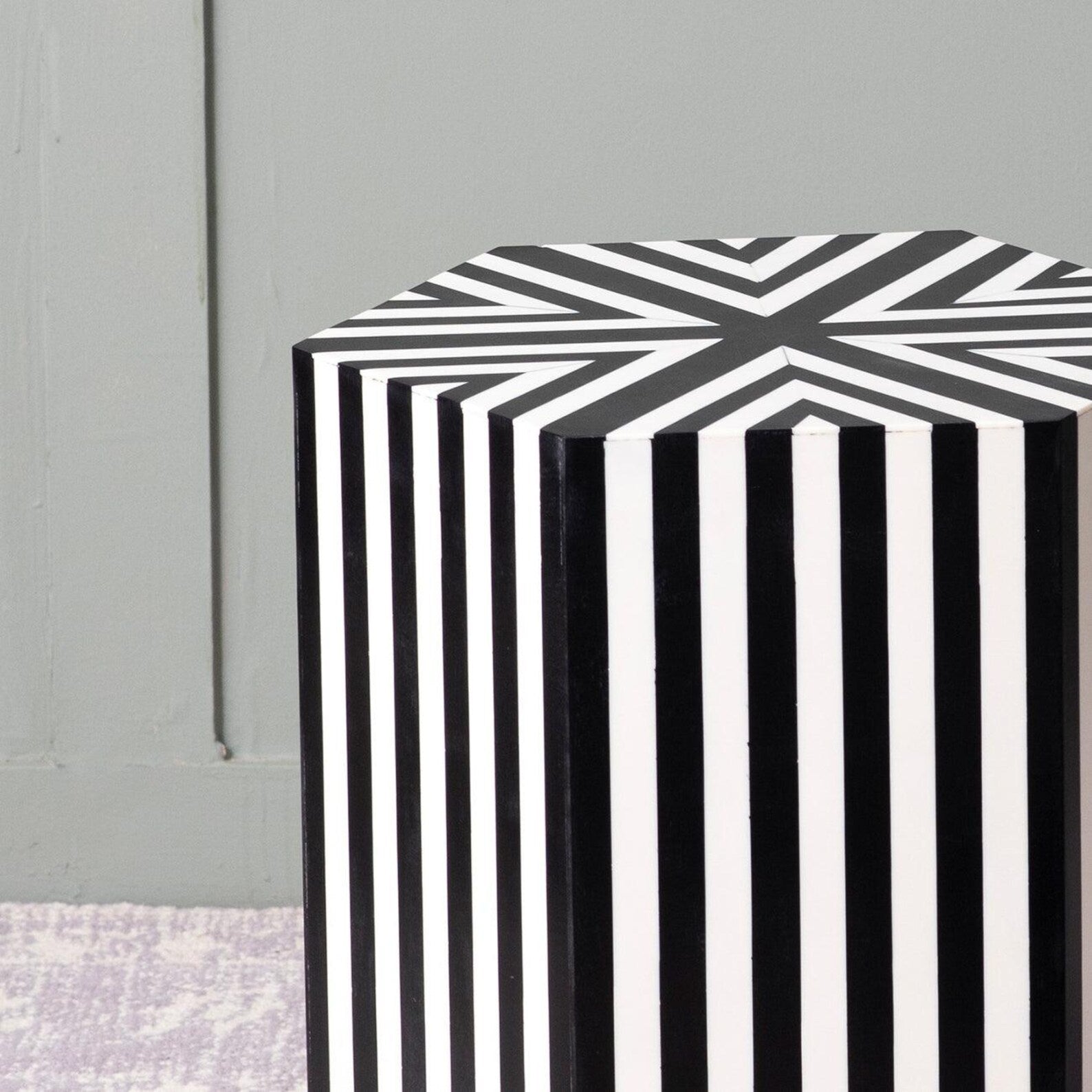 Handmade Bone Inlay Side Table | End Table Luxury Home Decor
