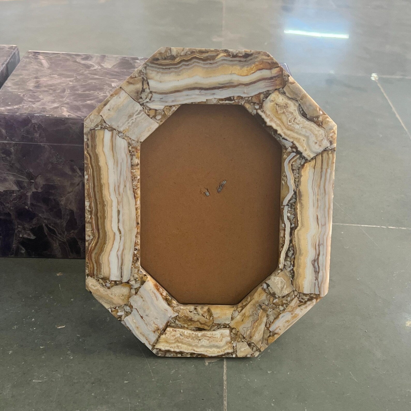 Handmade Agate Photo Frame | Luxury Boho Desk Decor
